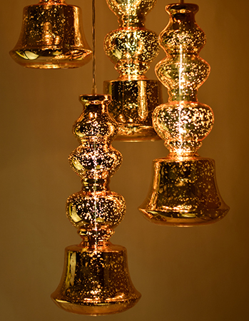 Ilke Lamp in Gold Antique Blown Glass by Sahil & Sarthak